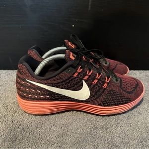 Nike Lunartempo 2 Black Red Athletic Running Shoes Men's Size 10
